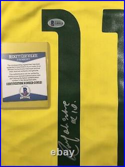 Ronaldinho Signed Autographed Team Brazil Jersey Inscribed R10 Beckett COA