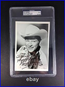 Roy Rogers Signed Inscribed Autograph 5X7 Photo PSA/DNA Grade 7 Slabbed