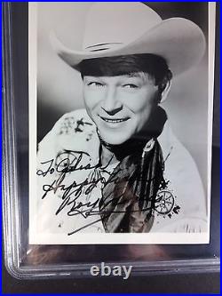 Roy Rogers Signed Inscribed Autograph 5X7 Photo PSA/DNA Grade 7 Slabbed