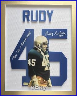 Rudy Ruettiger Signed 3D Jersey Photo Autograph COA 16x20 Inscribed Notre Dame