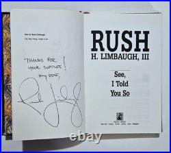 Rush Limbaugh See I Told You So 1993 Leather Special Edition Signed Inscribed