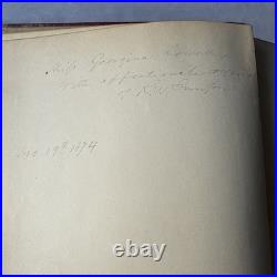 SIGNED Book By Ralph Waldo Emerson 1874 Parnassus Inscribed Signature Autograph