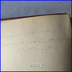 SIGNED Book By Ralph Waldo Emerson 1874 Parnassus Inscribed Signature Autograph