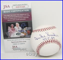 SIGNED Duke Snyder HOF 80 Inscribed Autographed Baseball Auto JSA COA