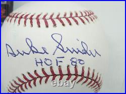 SIGNED Duke Snyder HOF 80 Inscribed Autographed Baseball Auto JSA COA