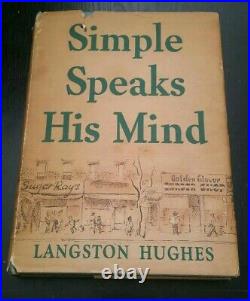 SIGNED LANGSTON HUGHES Simple Speaks His Mind AUTOGRAPHED COPY 1950 HCDJ Harlem