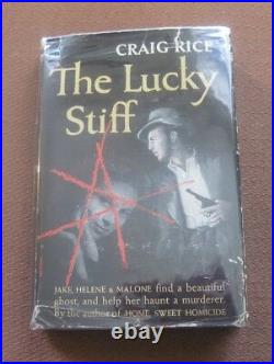 SIGNED THE LUCKY STIFF by Craig Rice 1st Tower Book printing 1947 HCDJ