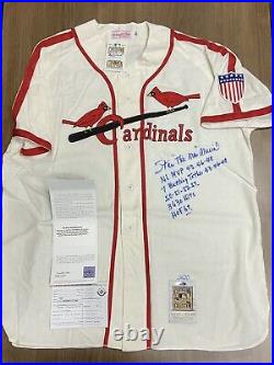STAN MUSIAL Upper Deck UDA Signed Inscribed Stat Throwback Jersey Autograph #/20