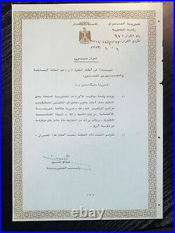 Saddam Hussein signed Document JSA LOA Rare Inscribed President Iraq Auto Z830