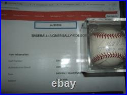 Sally Ride Autographed Baseball PSA/DNA/COA #D30338 NM/MT (2 Missions Inscribed)