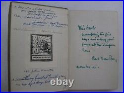 Sandburg Cornhuskers 1918 Signed Twice + Emerson Burkhart Association Autograph