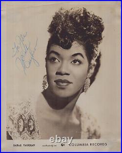 Sarah Vaughan Inscribed Photograph Signed