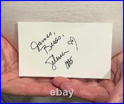 Selena Quintanilla Inscribed & Signed Autographed Index Card From 1995