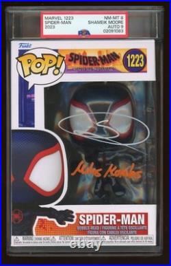 Shameik Moore Signed Inscribed Autograph Spider-Man Funko Pop 1223 PSA 8 Auto 9