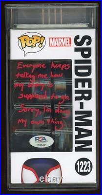 Shameik Moore Signed Inscribed Autograph Spider-Man Funko Pop 1223 PSA Authentic