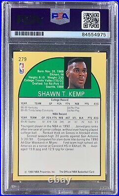 Shawn Kemp auto inscribed RC 1990 NBA Hoops #279 Seattle Supersonic PSA Encap