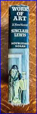 Signed Sinclair Lewis, Work of Art letter inscribed stated 1st Ed, DJ AUTOGRAPH