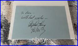 Signed Stephen King Inscribed Autographed Dated Card