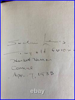 Sinclair Lewis Signed Inscribed 1st Ed The Innocents 1917 Dust Jacket Autograph