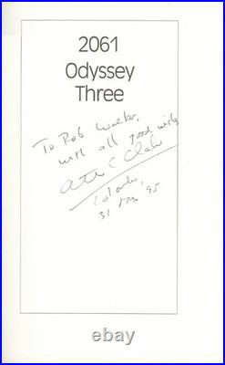 Sir Arthur C. Clarke Inscribed Book Signed 05/31/1995