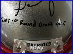 Sony Michel Autographed FS Speed Helmet Inscribed With Beckett COA Patriots