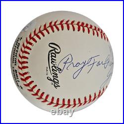 Spahn Sain Guardians Yankees Autograph Signed Inscribed ONL Baseball (JSA COA)