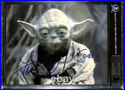 Star Wars ESB Frank Oz Yoda Signed & Inscribed 8x10 Photo Auto Grade 10 BAS
