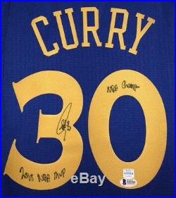 Stephen Curry Autographed Inscribed NBA Warriors Signed Jersey (BAS & CURRY COA)