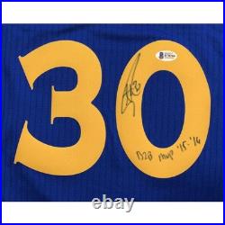 Stephen Curry Signed Inscribed B2b MVP 15-16 Warriors Jersey BAS COA Autograph