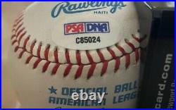 TED WILLIAMS SIGNED AUTOGRAPHED AL BASEBALL INSCRIBED 9 (Jersey #) PSA RED SOX
