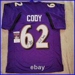 TERRANCE CODY AUTOGRAPH SIGNED CUSTOM BALTIMORE RAVENS JERSEY INSCRIBED WithJSA