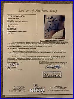 TIGER WOODS Signed Inscribed 8x10 Photo Golf JSA COA LOA Autograph