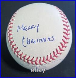 TIM LINCECUM signed auto autograph Inscribed Merry Christmas Baseball JSA