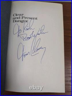 TOM CLANCY Signed CLEAR AND PRESENT DANGER Hardcover Autographed 1st Edition HC