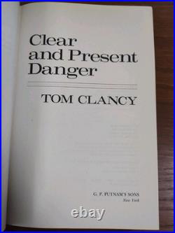 TOM CLANCY Signed CLEAR AND PRESENT DANGER Hardcover Autographed 1st Edition HC