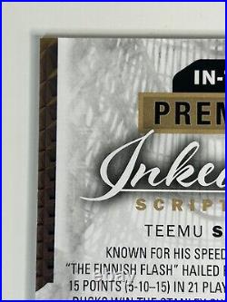 Teemu Selanne 2015-16 UD Premier Inked Script Inscribed Nickname Auto #/25 SSP