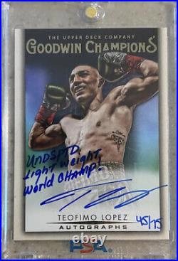 Teofimo Lopez? Autographed Rookie Card (inscribed & Hard Signed) Limited #/75