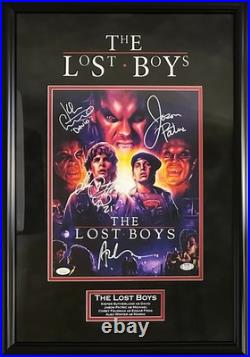 The Lost Boys cast autographed signed inscribed framed 11x14 photo JSA COA The Lost Boys cast autographed signed inscribed framed 11x14 photo JSA COA