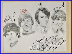 The Monkees Signed Autographed by all 4 Group Print Inscribed 1968 Tour