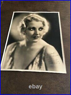 Thelma Todd Inscribed Autographed Vintage 1932 11x14 Photograph Family Momemento