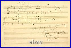 Theodor Leschetizky Inscribed Autograph Musical Quotation Signed 03/22/1864