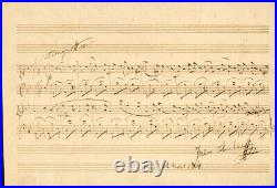 Theodor Leschetizky Inscribed Autograph Musical Quotation Signed 03/22/1864