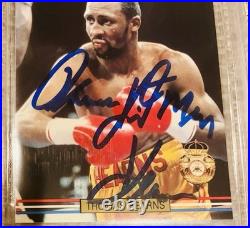 Thomas The Hit Man Hearns Signed & Inscribed 1991 Card Gem Autograph Beckett