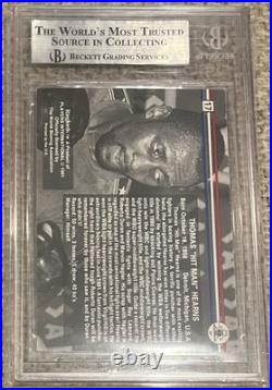 Thomas The Hit Man Hearns Signed & Inscribed 1991 Card Gem Autograph Beckett