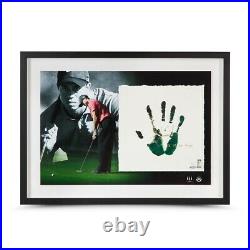 Tiger Woods Signed Autographed 16X24 Framed Tegata Handprint Inscribed #/50 UDA