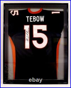Tim Tebow Framed EVENT WORN Autographed Inscribed Broncos Jersey Not Game Used