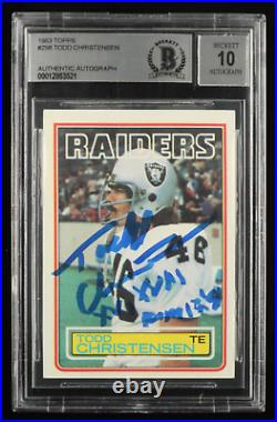 Todd Christensen Signed 1983 Topps #298 Inscribed XV, XVII Rookie Card Autog