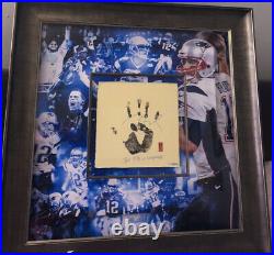 Tom Brady Autographed 36X36 Tegata Photo Framed Inscribed #5/25 UDA 7XSBCHAMP
