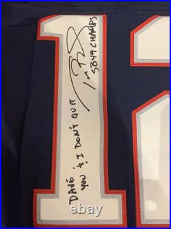 Tom Brady Autographed Blue Nike On Field Inscribed Jersey Tristar