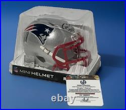 Tom Brady Signed Inscribed New England Patriots Speed Mini Helmet (GAI COA)